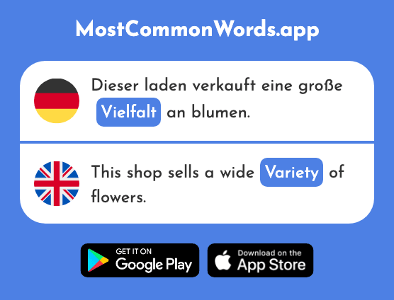 Vielfalt - Diversity, variety (Das 2326 Häufigste Wort In English)