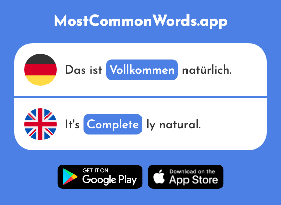 Vollkommen - Complete, perfect (Das 1761 Häufigste Wort In English)