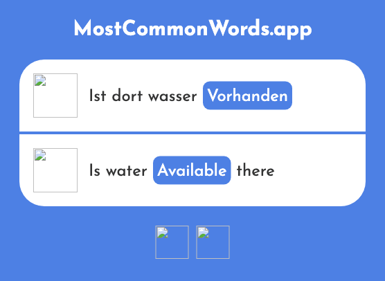 Vorhanden - Available, existing (Das 1009 Häufigste Wort In English)