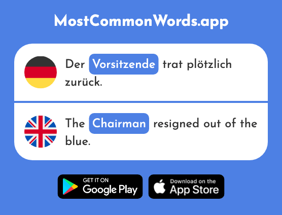 Vorsitzende - Chairperson, chairman (Das 1913 Häufigste Wort In English)