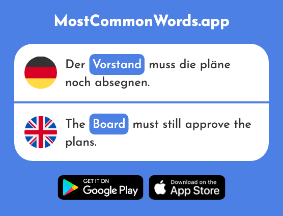 Vorstand - Board, chairperson (Das 2669 Häufigste Wort In English)