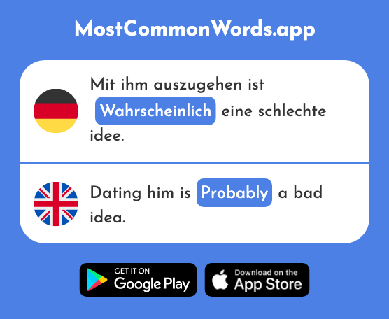 Wahrscheinlich - Likely, probable, probably, likely (Das 493 Häufigste Wort In English)