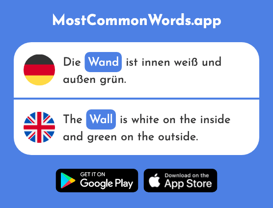 Wand - Wall (Das 828 Häufigste Wort In English)