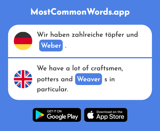 Weber - Weaver (Das 2502 Häufigste Wort In English)
