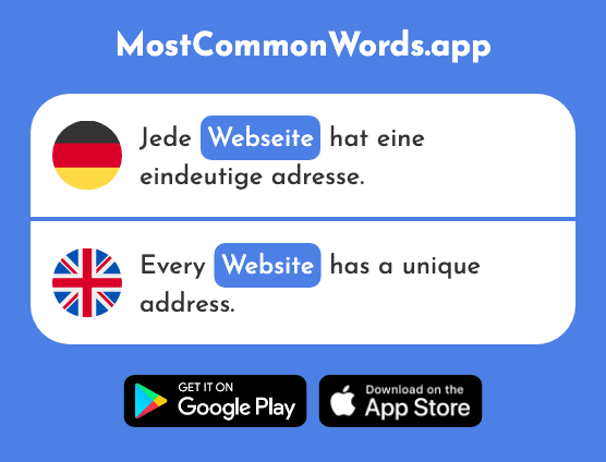 Webseite - Website (Das 2837 Häufigste Wort In English)