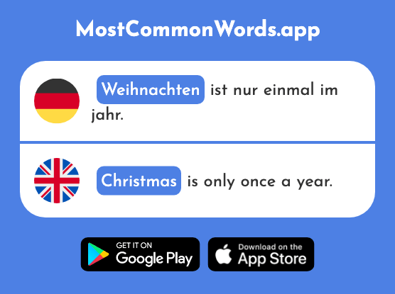 Weihnachten - Christmas (Das 2971 Häufigste Wort In English)