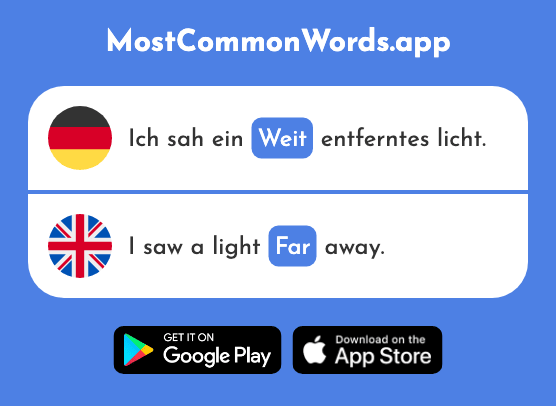 Weit - Widely, far (Das 230 Häufigste Wort In English)