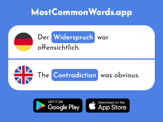 Widerspruch - Contradiction, dissent (Das 2791 Häufigste Wort In English)