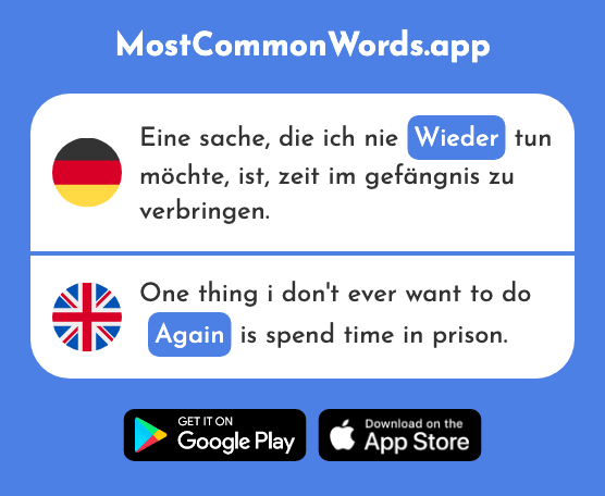Wieder - Again (Das 74 Häufigste Wort In English)