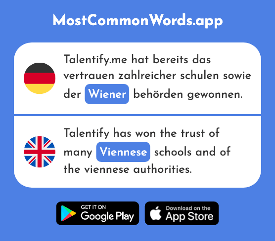 Wiener - Viennese (Das 2003 Häufigste Wort In English)