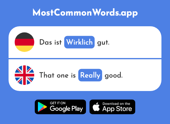 Wirklich - Real, actual, really, actually (Das 189 Häufigste Wort In English)