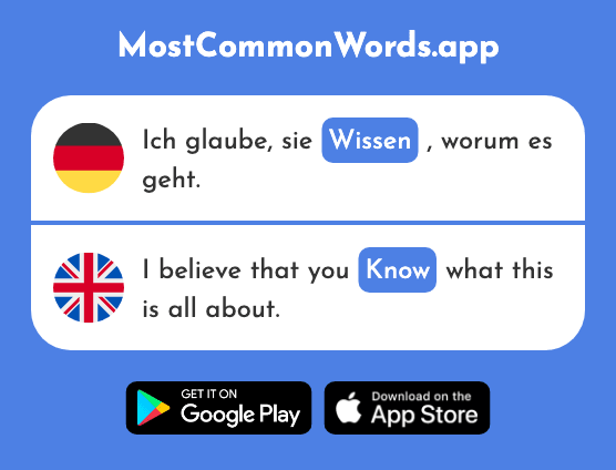Wissen - Know (Das 78 Häufigste Wort In English)