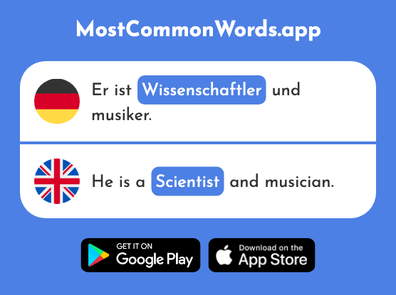 Wissenschaftler - Scholar, scientist (Das 1522 Häufigste Wort In English)