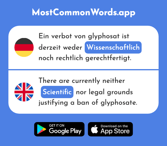 Wissenschaftlich - Scientific, scholarly (Das 909 Häufigste Wort In English)