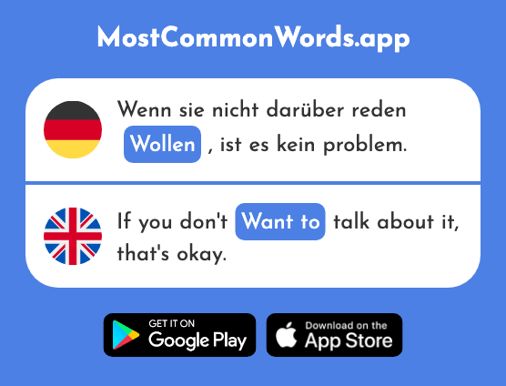 Wollen - Want to (Das 57 Häufigste Wort In English)