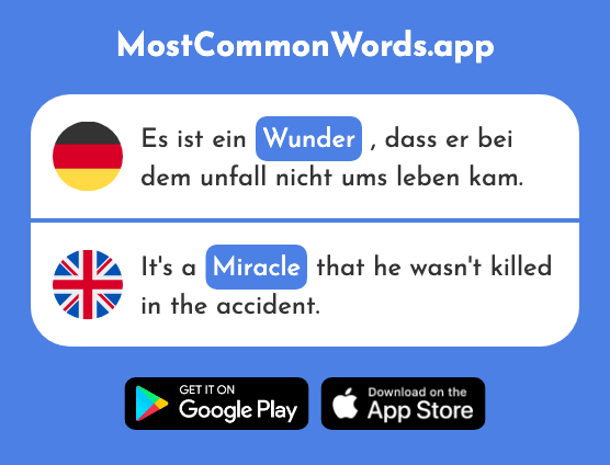 Wunder - Miracle (Das 1909 Häufigste Wort In English)