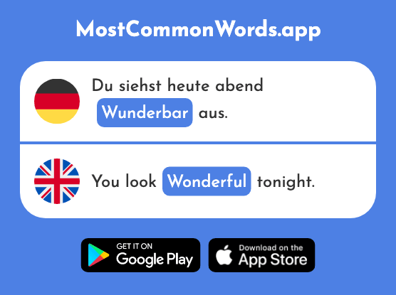 Wunderbar - Wonderful (Das 1603 Häufigste Wort In English)