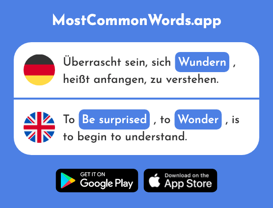 Wundern - Be surprised, wonder (Das 2118 Häufigste Wort In English)