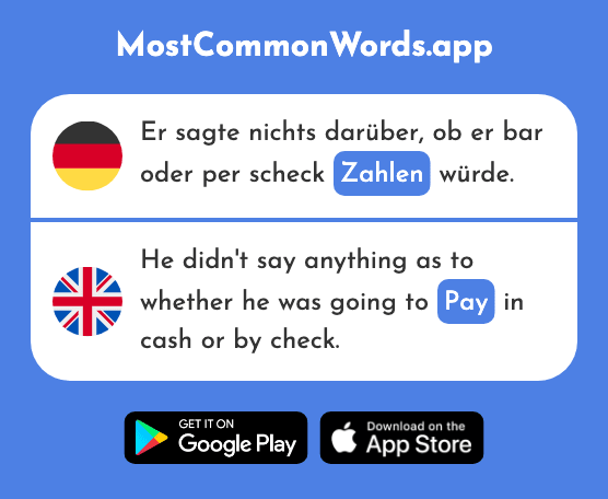 Zahlen - Pay (Das 832 Häufigste Wort In English)