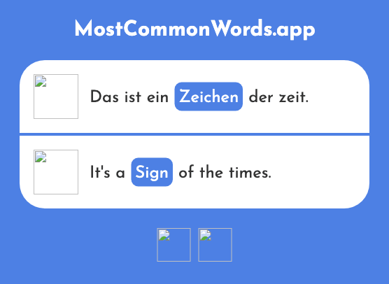 Zeichen - Sign (Das 1155 Häufigste Wort In English)
