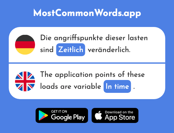 Zeitlich - In time (Das 1781 Häufigste Wort In English)
