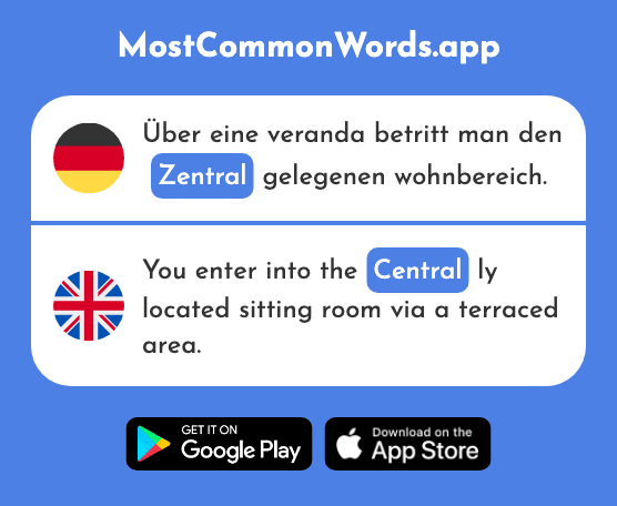 Zentral - Central (Das 818 Häufigste Wort In English)