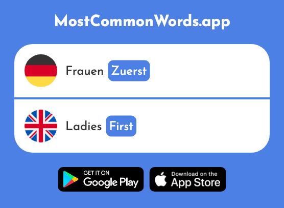 Zuerst - First (Das 880 Häufigste Wort In English)