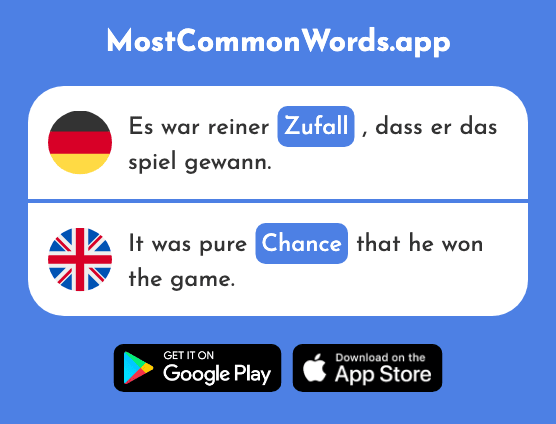 Zufall - Chance, coincidence (Das 2208 Häufigste Wort In English)