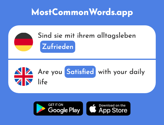 Zufrieden - Satisfied (Das 1518 Häufigste Wort In English)