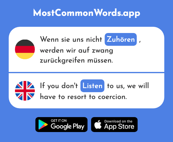 Zuhören - Listen (Das 1629 Häufigste Wort In English)