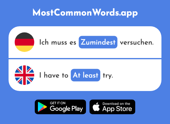 Zumindest - At least (Das 612 Häufigste Wort In English)