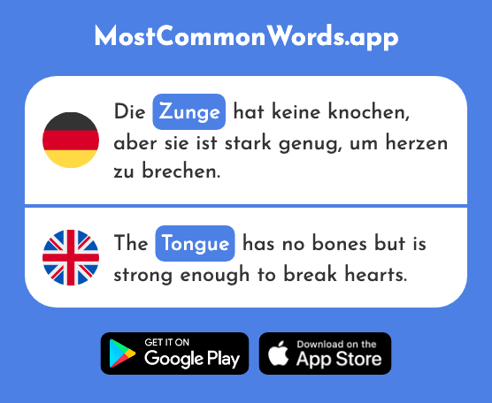 Zunge - Tongue (Das 2861 Häufigste Wort In English)