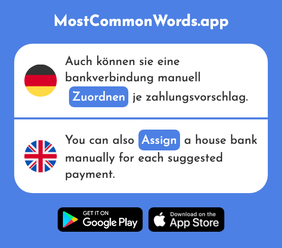 Zuordnen - Assign, classify (Das 2241 Häufigste Wort In English)