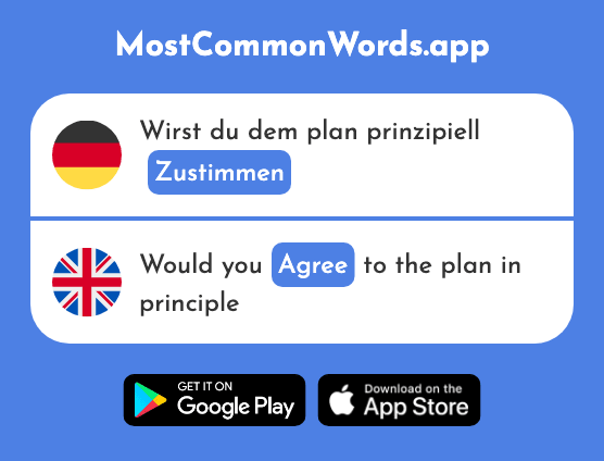 Zustimmen - Agree, consent (Das 2507 Häufigste Wort In English)
