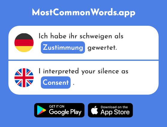 Zustimmung - Approval, consent (Das 2737 Häufigste Wort In English)