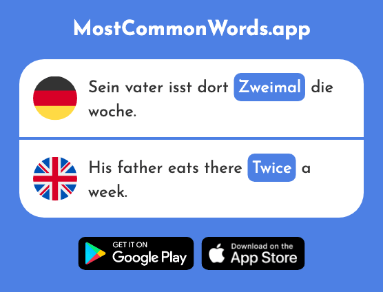 Zweimal - Twice (Das 1836 Häufigste Wort In English)