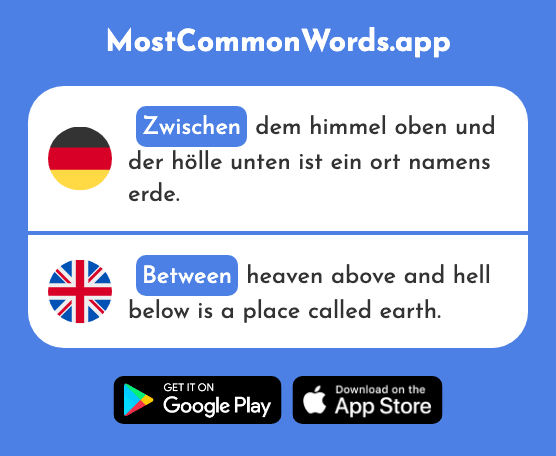 Zwischen - Between (Das 105 Häufigste Wort In English)