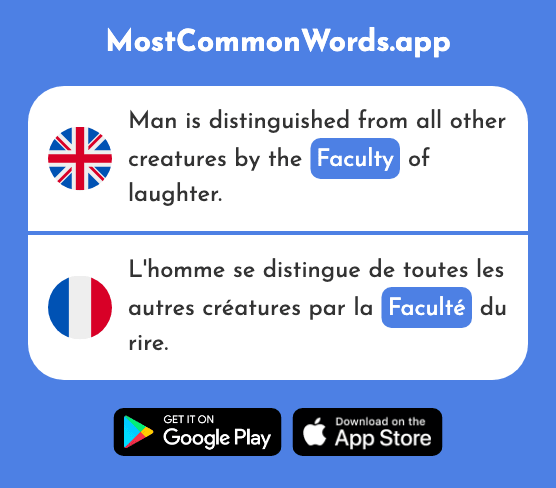 Ability, right, option, faculty, university - Faculté (The 2568th Most Common French Word)