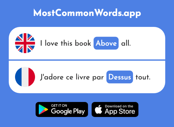 Above, on top - Dessus (The 1629th Most Common French Word)