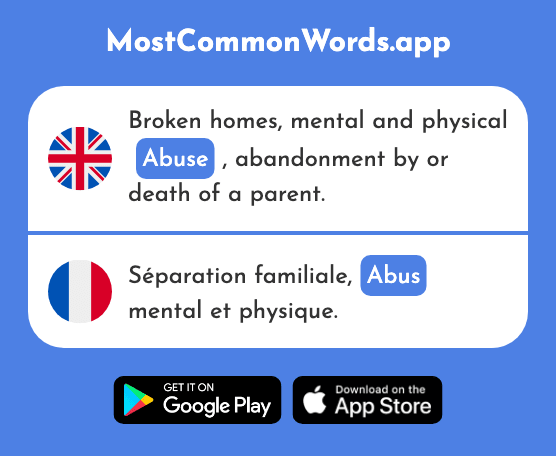 Abuse, misuse, breach - Abus (The 2757th Most Common French Word)