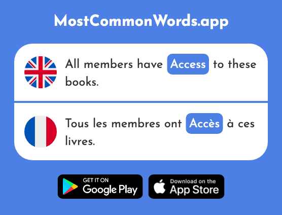 Access - Accès (The 846th Most Common French Word)