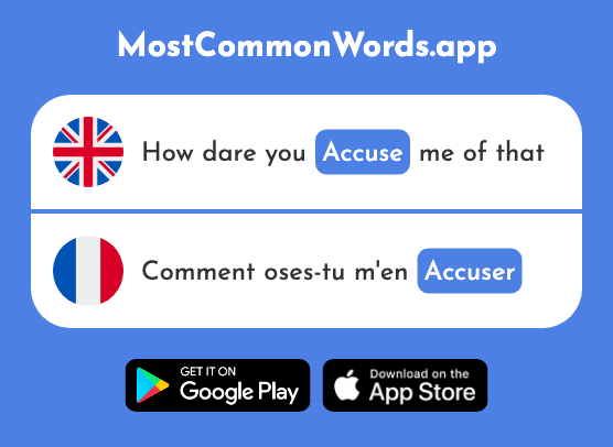 Accuse - Accuser (The 1147th Most Common French Word)
