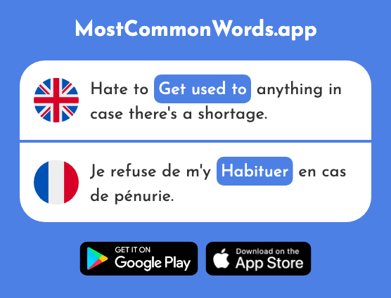 Accustom, get used to - Habituer (The 2487th Most Common French Word)