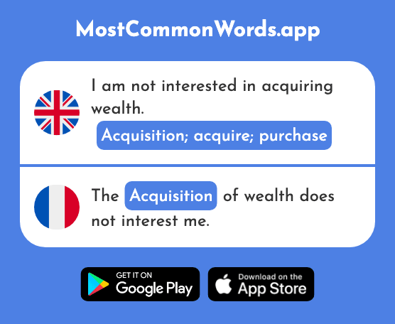 Acquisition, acquire, purchase - Acquisition (The 2690th Most Common French Word)