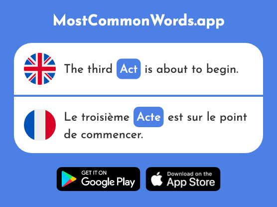 Act - Acte (The 492nd Most Common French Word)