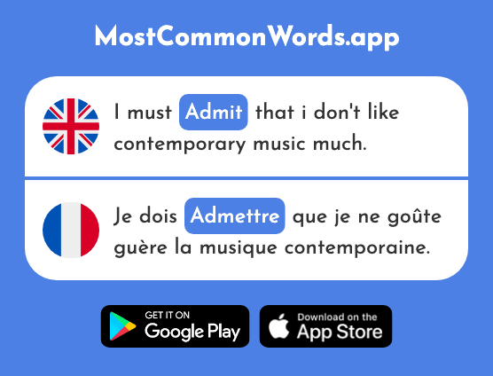 Admit - Admettre (The 680th Most Common French Word)
