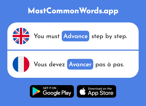 Advance, move forward - Avancer (The 449th Most Common French Word)