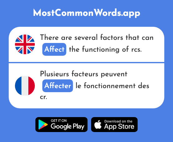 Affect - Affecter (The 1396th Most Common French Word)