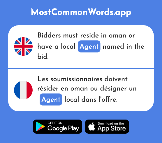 Agent - Agent (The 885th Most Common French Word)