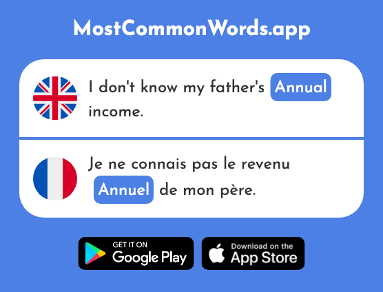Annual - Annuel (The 1684th Most Common French Word)